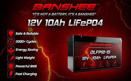 12V 10Ah Lithium-Ion Rechargeable Battery Deep Cycle Replace Sla Lead Acid Battery Built-In Bms Perfect For Kayak, Fish Finder, Rv, Solar, Marine, Off-Grid Applications #TOP1