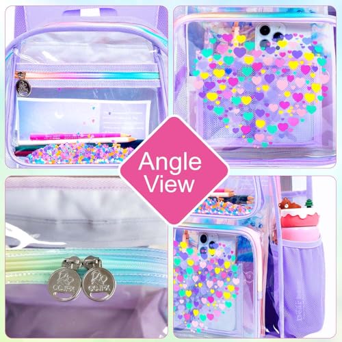 Image of AGSDON Clear Backpack, Heavy Duty Transparent Bookbag, See Through PVC Backpacks for Women Men