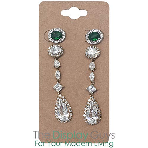 Image of 500-Pack 2x4 Pre-Punched Hanging Jewelry Earrings Display Cards (Brown Kraft Paper, Large)