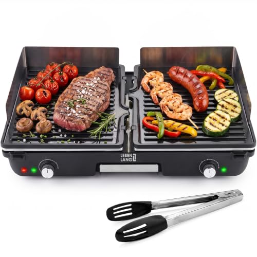 LEBENLANG 2000W Elektrogrill Tischgrill elektrisch - Inkl. Grillzange