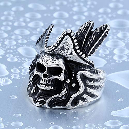 Image of Genuine Stainless Steel Ring Jewelry for Men Fashion Punk Biker Skull Rings