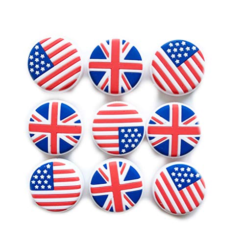 Raquetas de tenis de silicona con vibración Amosfun con bandera estadounidense, juego de 6 5