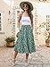 Lyrur Women's Skirts High Elastic Waist Casual Ruffle Boho Floral Summer Tiered Midi Skirts with Pockets(L,9193-GN Floral)