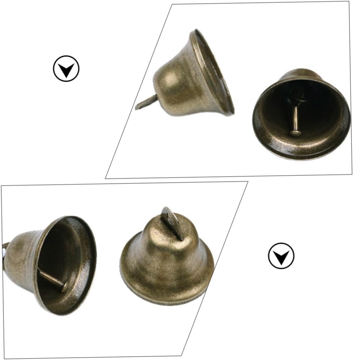 Uonlytech 16pcs DIY Jingle Bells for Crafts Bronze Bells Christmas Craft Ornament