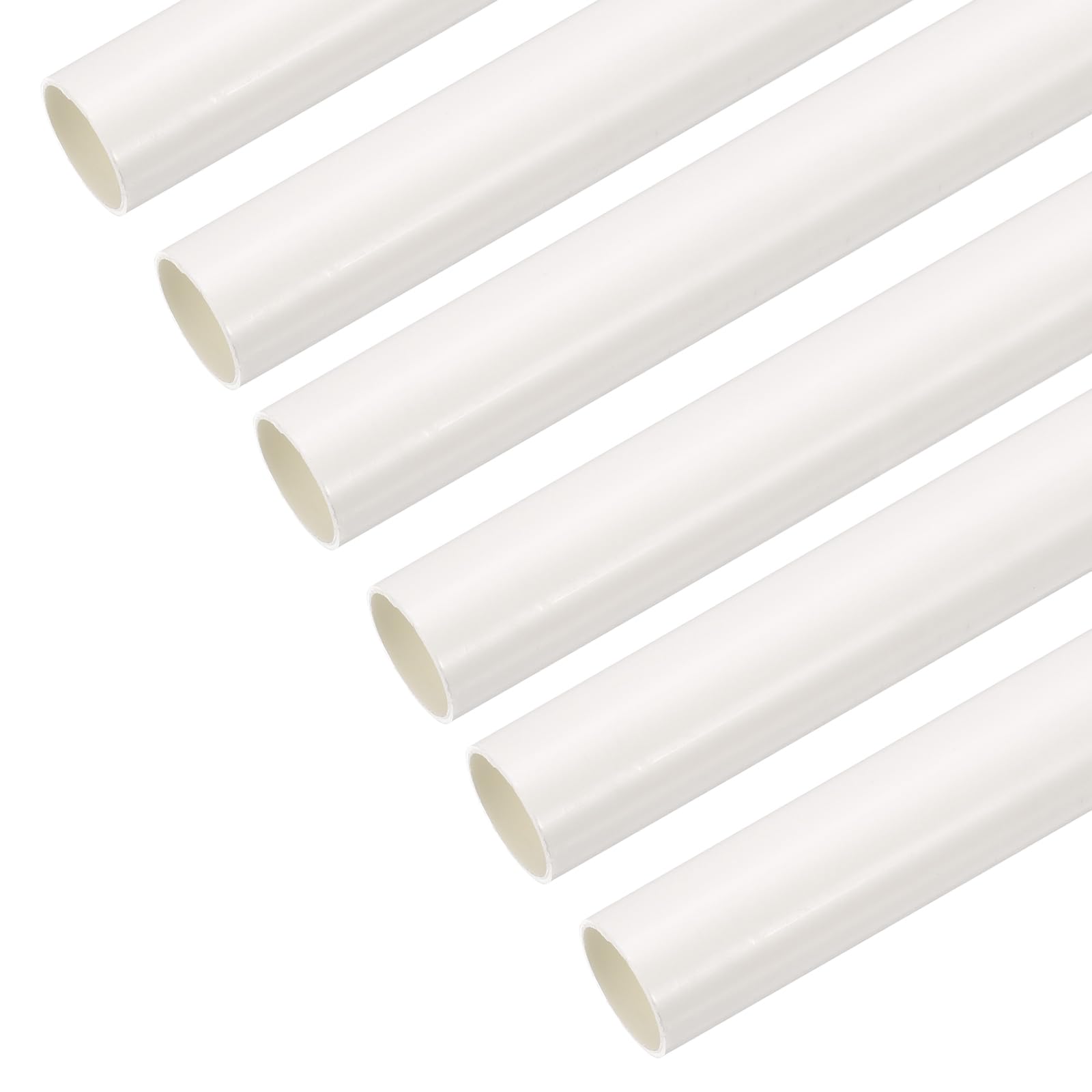 QUARKZMAN Pack De 6 Gaine PVC 1m/39" Longueur Conduit Câble Blanc | 20mm Diamètre Extérieur, Tube Droit Pour Installation Câblage Électrique