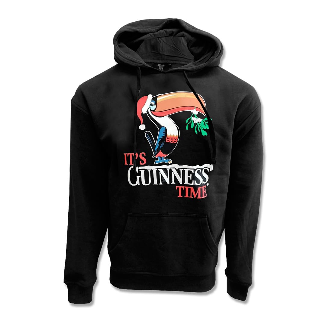 Traditional Craft Limited Guinness Christmas Black Toucan Hoodie (UK, Alpha, XXL, Regular, Regular, Black)