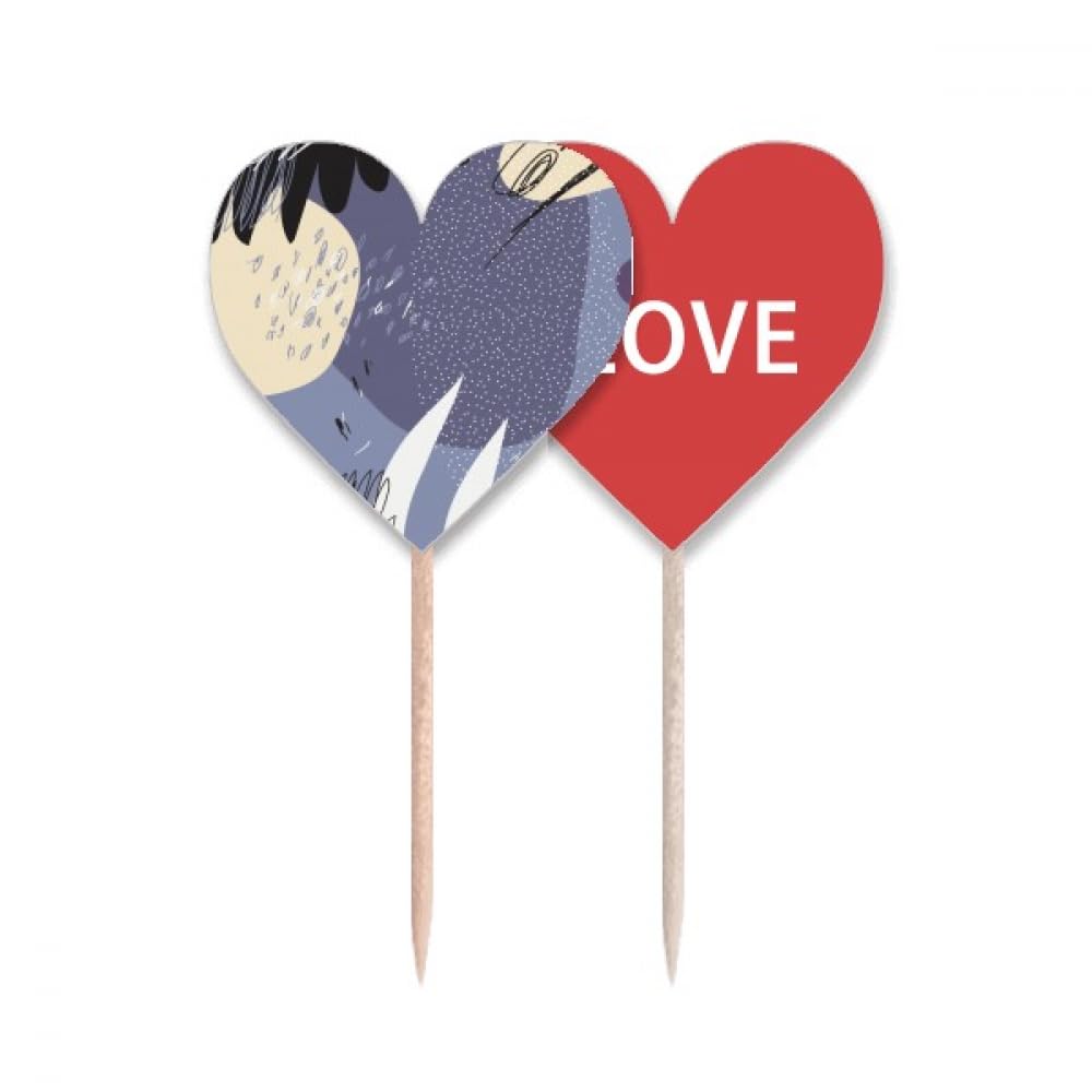 Cure-dents drapeau love heart Violet S Art pour décorer un gâteau cadeau