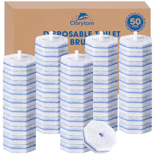 Clorytom 50 Count Toilet Wand Refills for Clorox, Premium Toilet Cleaner Refill Pads, Replacement Brush Heads Compatible With Most Toilet Wand Refill System, No Falling Apart, Fresh Fragrance