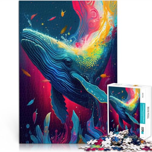 Rompecabezas para adultos 1000 piezas, un juego estimulante con diseño de la ballena sensible 2