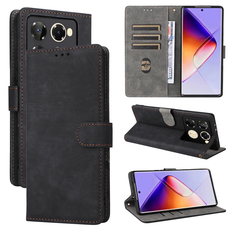 JENKEM Compatible with Infinix Note 40 Pro 5G Case Cover - Premium PU Leather Flip Case with Retro Design, Multiple Card Slots, for Note 40 Pro 5G/X6851/Note 40 Pro+ 5G/X6851B Cover Leather PU Cover