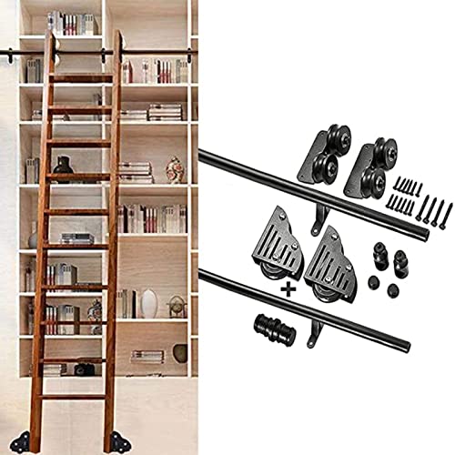 Rail d'échelle mobile 3 pieds avec roulettes au sol fluides pour quincaillerie de grange