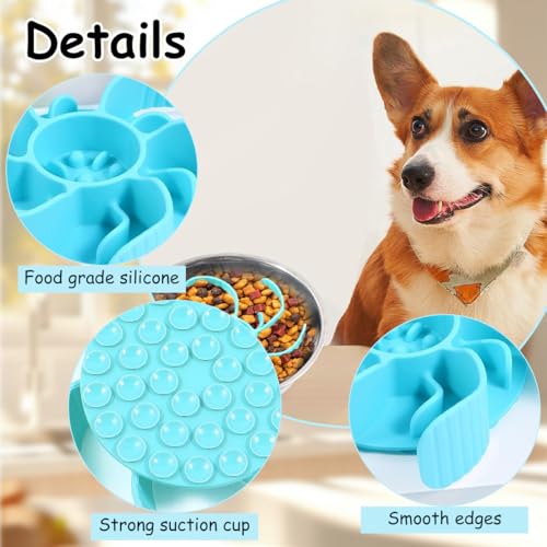 Hunde Langsamer Fressnapf, Anti schling napf Hund, Rutschfester Slow Feeder Hundenapf, Anti Schling Napf Hund Silikon, Slow Feeder Hundenapf Einfügung, für mittelgroße und große Hunde,Durchmesser 11cm