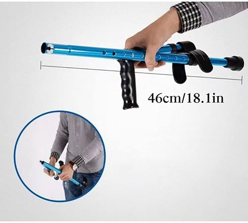 Miniatura 2 de Par de elegantes muletas para adultos en azul, bastones plegables para antebrazo para viajes o trabajo, muletas de aluminio ligeras para adultos,