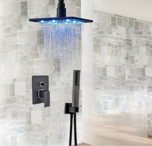 Robinet monté au plafond bronze huilé ensemble de douche 12-in haut de gamme pour salle de bain