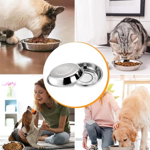 6 Stück Futternapf Katze 16cm Verdickung Katzennäpfe Edelstahl Katzen Futternapf Flach Hund Futternapf Hundenapf Kleine Hunde für Katzen Kleine Hunde