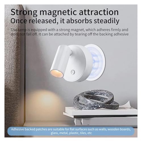 Lámpara de pared LED magnética negra recargable por USB con control táctil 7