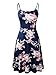 Luckco Women's Sleeveless Adjustable Strappy Summer Floral Flared Swing Dress Medium FL-6