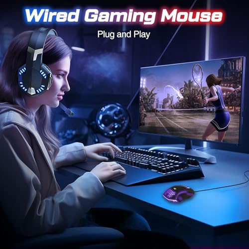 Image of Ant G30 Gaming Mouse, Wired Mouse with RGB Backlit and Adjustable DPI, Ergonomic Office Laptop Mouse, Computer Gamer Mouse with 7 Responsive Buttons for Windows /Mac /Linux /Chrome