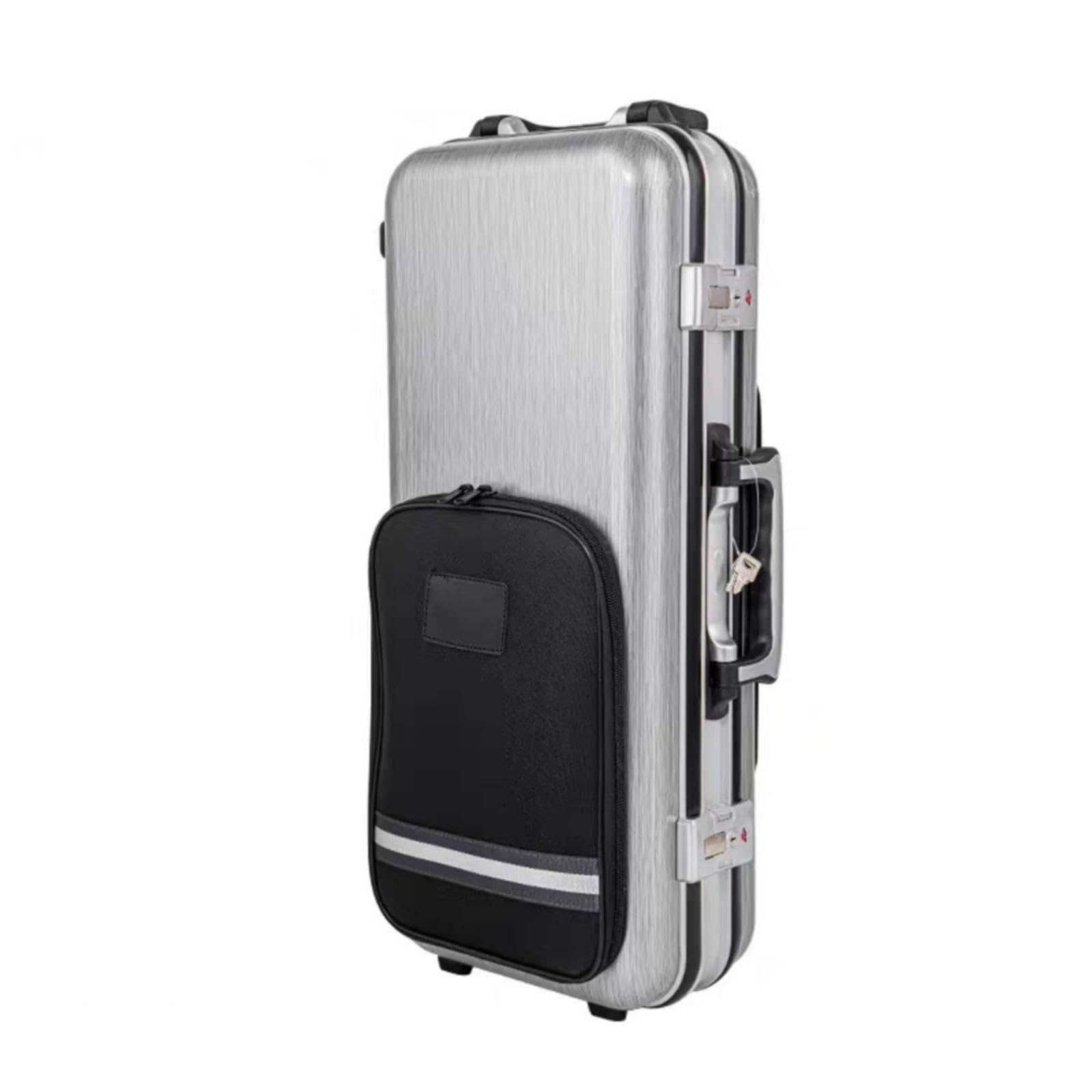 Rigid-Framed Saxophone Case Rectangular Saxophone Case with Backpack Straps Shielded for Instrumentalists, Students, Gigs, Rehearsals Alto Sax Silver-image-28