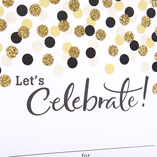 Hallmark Party Invitations (Let's Celebrate With Gold And Black Dots, Pack Of 20) #TOP2
