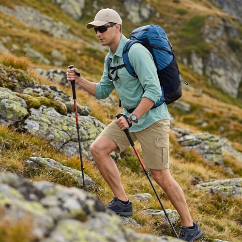 Image of Jessie Kidden Mens Cargo Shorts Expandable Waist Quick Dry Hiking Shorts