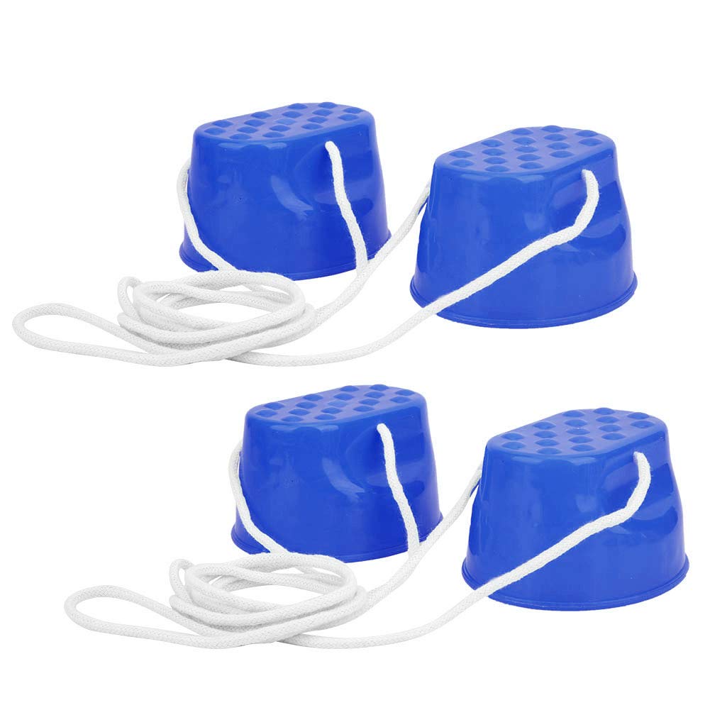 Échasses d'équilibrage pour enfants, 2 paires d'échasses de marche en plastique pour enfants Monster Feet Jouets avec corde réglable Cadeaux pour l'équilibre et la coordination, la force(Bleu)