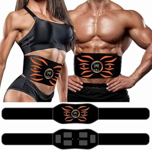 AILEDA EMS Muskelstimulator Bauchmuskeltrainer Trainingsgerät,8 Modi & 19 Intensitäten,USB aufladbares Fitness-Training,Elektrischer Muskelstimulator,für Bauch/Arm/Bein