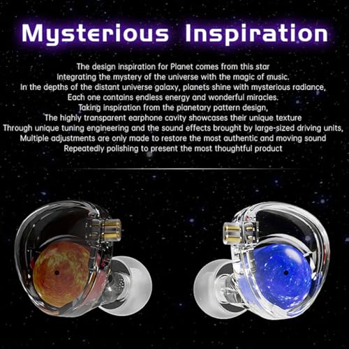 Image of ND Planet in-Ear Monitor, 12mm Dynamic Driver Beryllium-Plated Wired IEM with Type-C, Harman Curve Tuning, 0.78mm 2Pin Gold-Plated Connector, Earphone with Mic, Detachable 4-Core OFC Cable