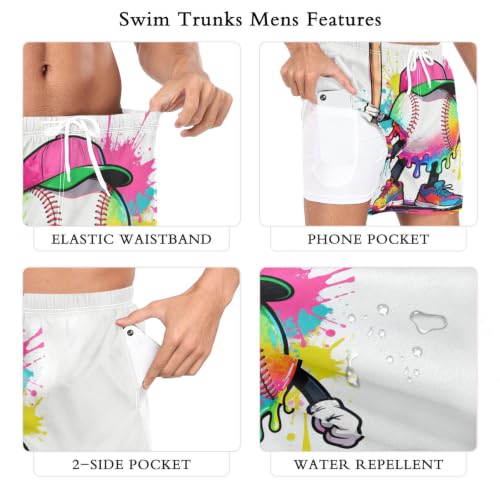 Bañador de hombre blanco estilo béisbol para playa y piscina 6