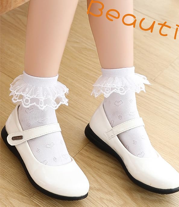 Toptim Kid Girls Socks Yarn Ruffle Little Princess Dress Socks2