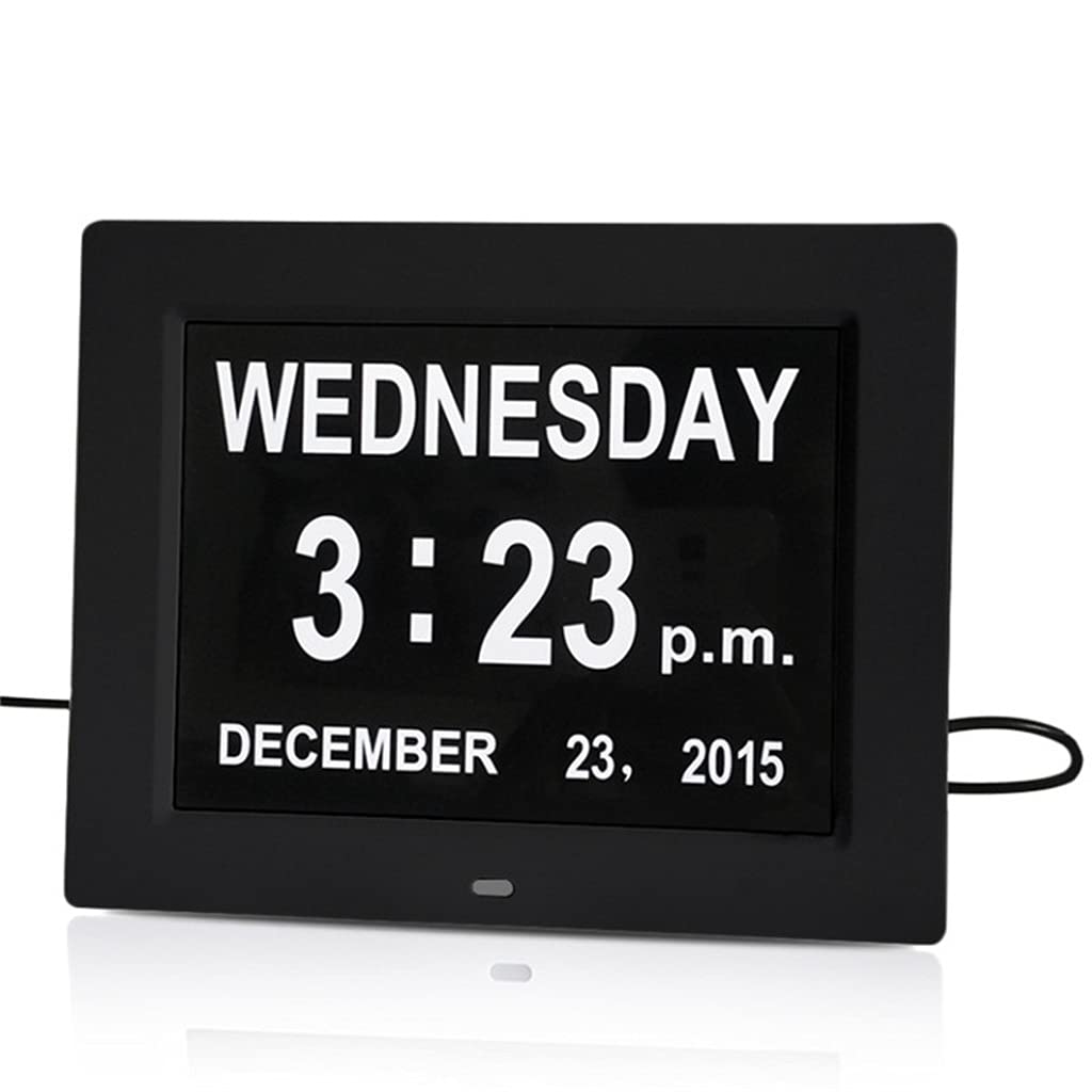 NSUQOA 8 Inch Large Digital Alarm Clock Living Room Wall Hanging Calendar Date Time Display Clocks Office Desk