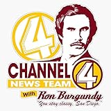 Channel 4 News Team with Ron Burgundy! No Halftone! Sticker Decal Bumper Sticker 5"
