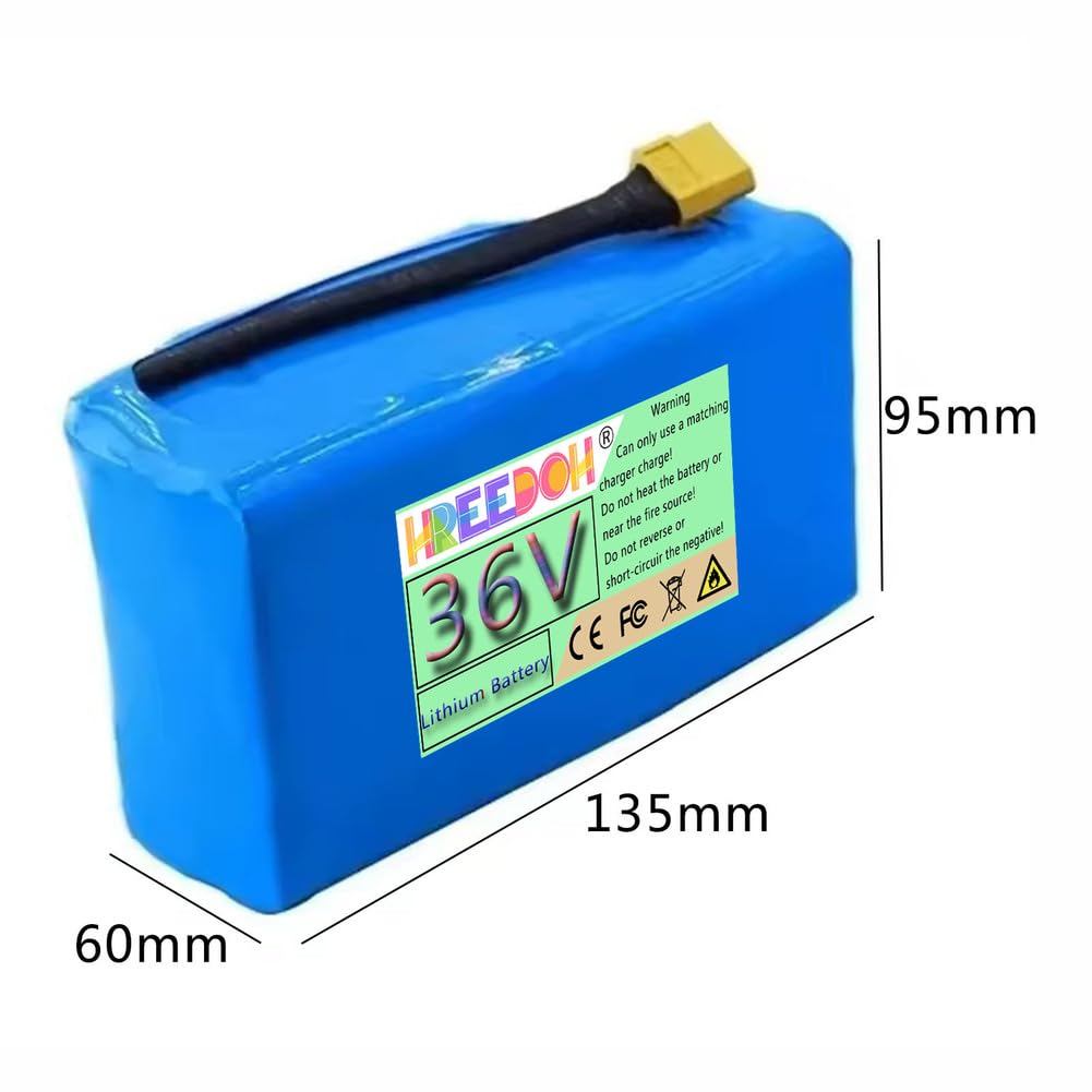 Batterie pour Hoverboard 36 V, 4,4 Ah, 6 Ah, 7 Ah, 8 Ah, 10 Ah ou 12 Ah, Batterie Lithium-ION pour Moteur de Scooter électrique de 0 à 432 W