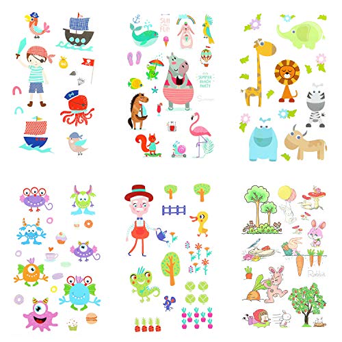 Kid's Fun Temporary Tattoos - More Than 200 Animal-Themed Easy-to-Use Tattoos for Children (21 Sheets) - Thumbnail 3