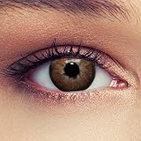 2 Braune Kontaktlinsen Haselnuss- braune farbige Kontaktlinsen Drei Monatslinsen + Gratis Behälter mit Stärke