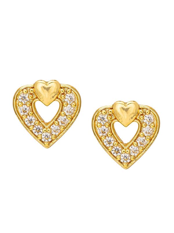 Supershop Gold-Toned Classic Studs Earrings Ear 3