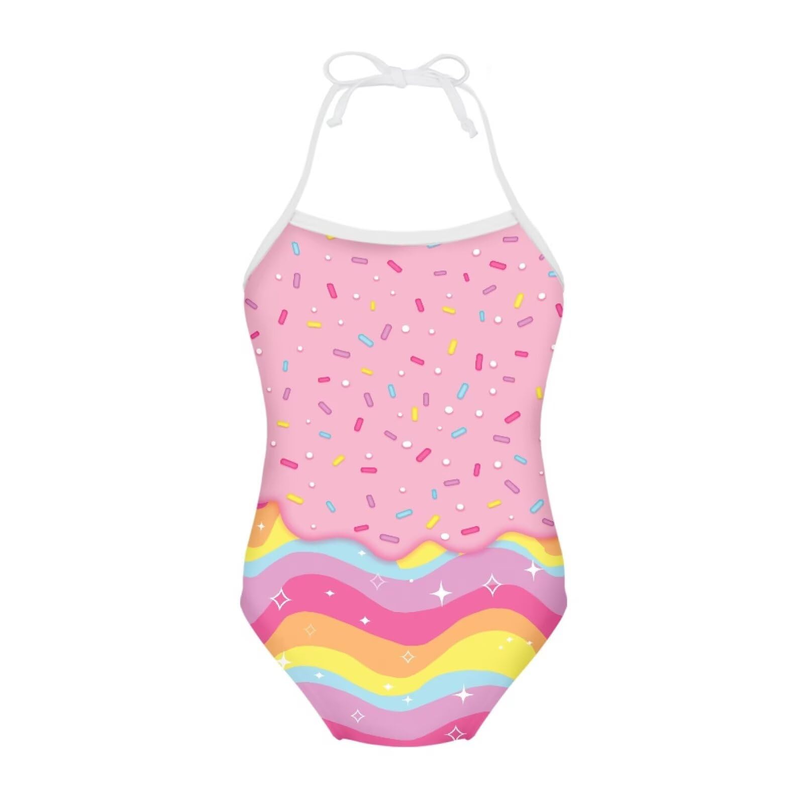 Girls One Piece Swimsuit Beach Bathing Suit Toddler Floral Halter Straps Swimwear for 1-10 Years