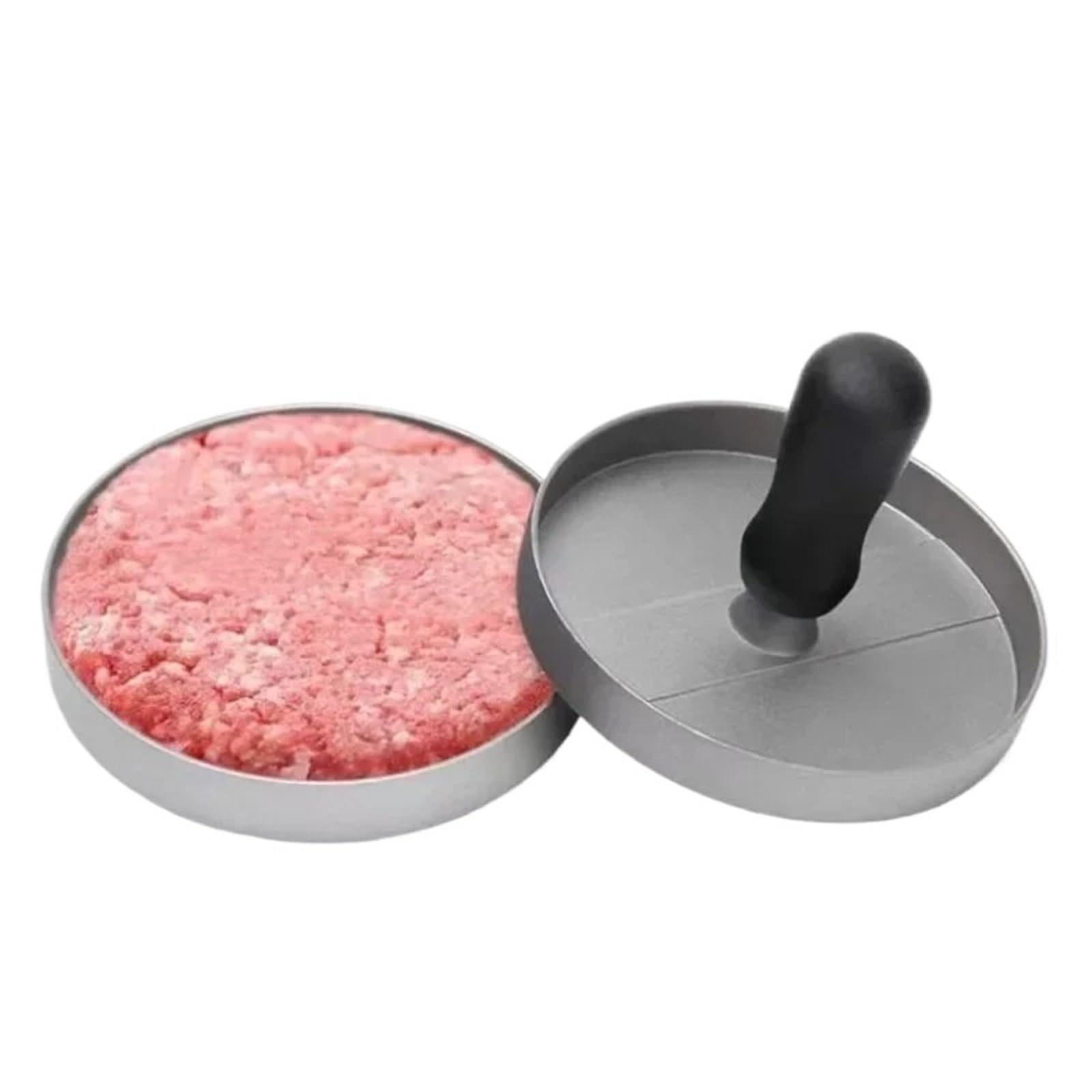 MRVAKDYDI Stainless Steel Burger Press, Aluminum Hamburger Patty Press Multicolor 12x8cm(Black)