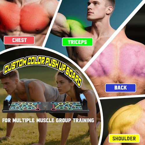 Premium Liegestützbrett Set, Faltbares Multifunktions Elite Rack Fitness-Board Elite mit Handgriff, für Ganzkörper-Training & Effektive Liegestützen, Fettverbrennungs- und Krafttrainingsgerät