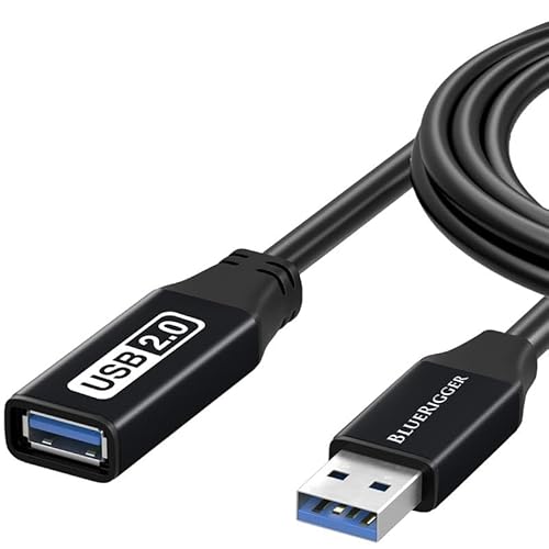 BlueRigger USB Extension Cable (3FT/1M, USB2.0 Extender, Male to Female Repeater, Data Transfer Cord)- for Game Consoles, Printer, Camera, Keyboard, Hard Drives