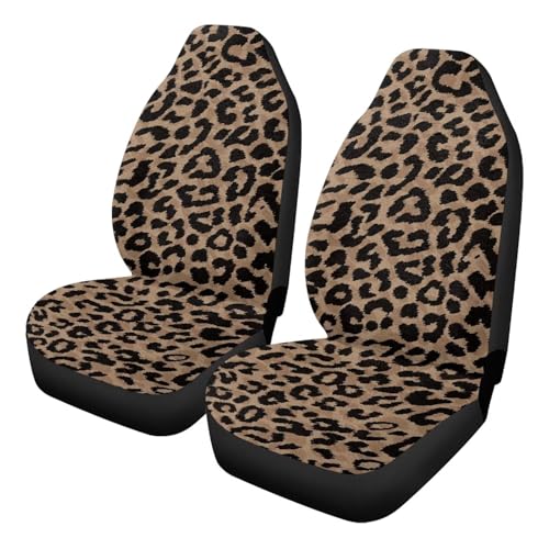 Housses de siège de voiture avant léopard 52x138cm pour auto SUV