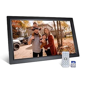 Snowtaros 23,6 inch digitale fotolijst, reclamemachine voor wandmontage met afstandsbediening en geheugenkaart van 16 GB…
