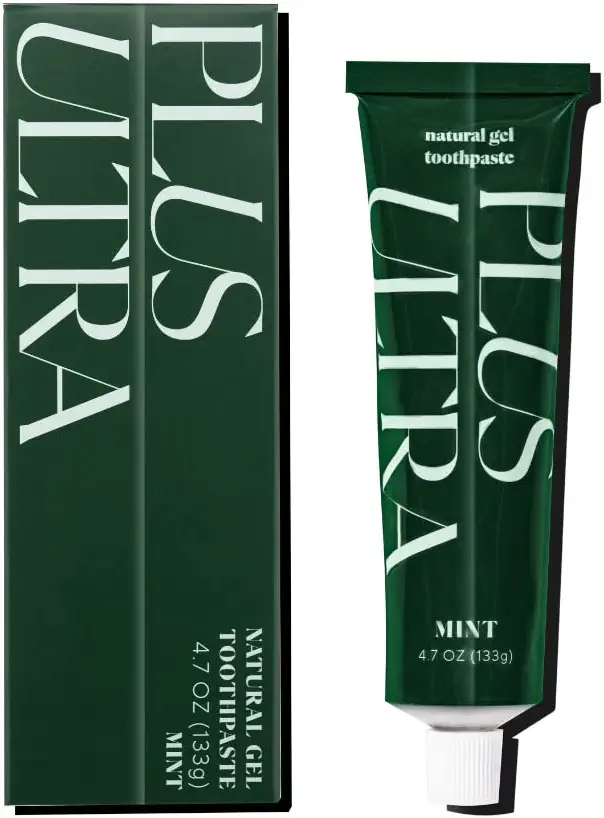 PLUS ULTRA Natural Gel Toothpaste - Sensitivity and Whitening, Eco-Friendly, Fluoride-Free, Made in USA, 4.7oz (Pack of 1)
