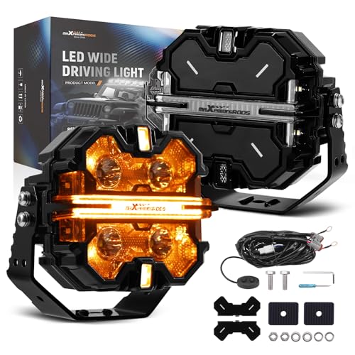 Luces de conducción maXpeedingrods todoterreno 5 pulgadas RGB color negro DRL