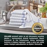 ZOLLNER Zestaw 5 ściereczek kuchennych z bawełny, wymiary 50 x 70 cm – bardzo chłonne – można prać w temperaturze do 95°C – w niebiesko-białą kratkę – certyfikat Oeko-Tex®
