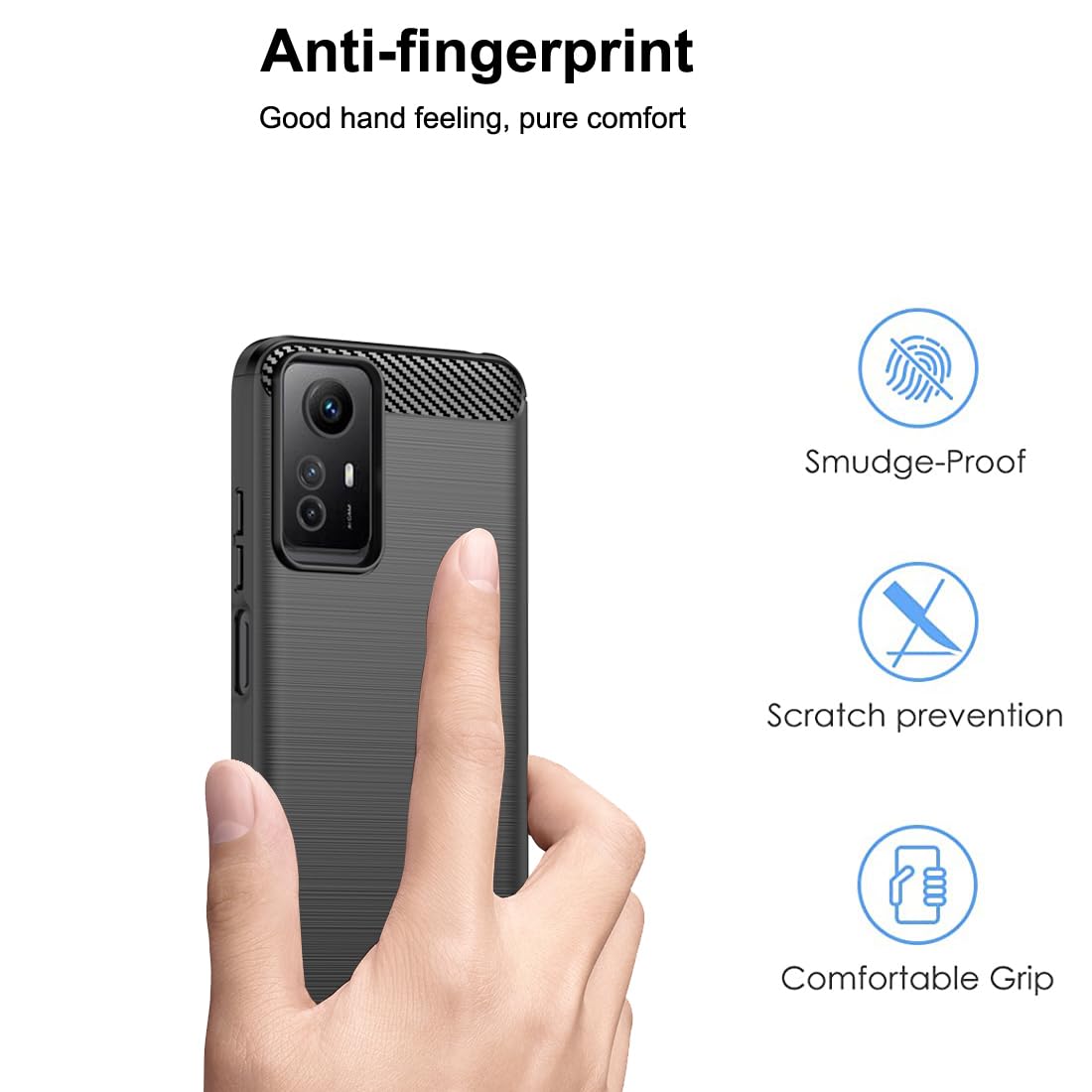 Xiaomi Redmi Note 12S Phone Case - Shockproof Carbon Fiber Design With Soft TPU Protection