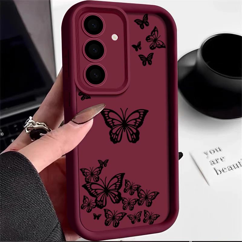 Coque protection objectif Galaxy S24 silicone souple rouge vin - 5