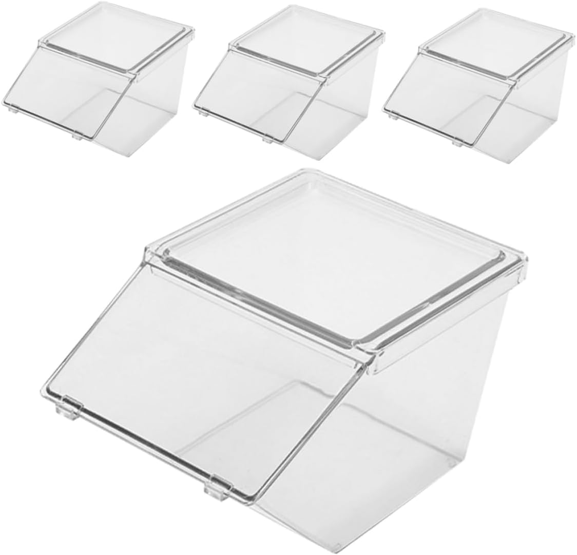 4Pcs Acrylic Tea Bag Organizer Stackable Storage Box for Tea Bags Sugar Packets Coffee Supplies Holder for Kitchen Coffee Station