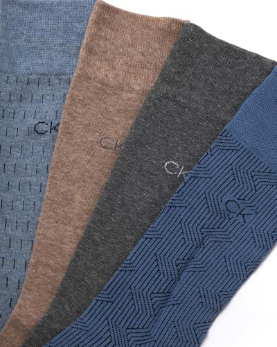 Calvin Klein Mens Crew Socks - 8 Pack Cotton Blend Performance Patterned Dress Socks - Athletic Socks for Men (7-12)4