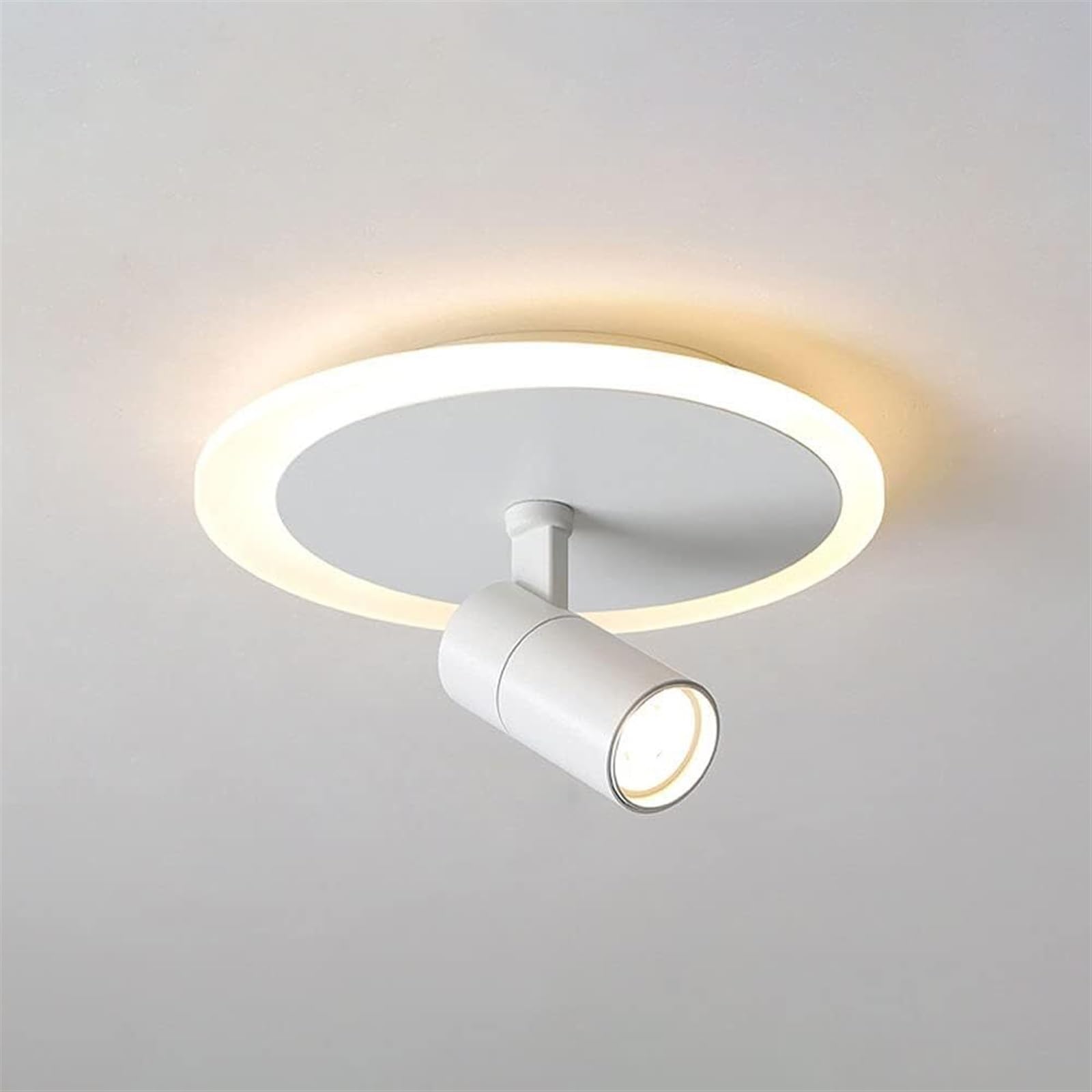 Biała lampa punktowa LED regulowana lampa sufitowa nowoczesna okrągła lampa kierunkowa salon przedpokój biały 1